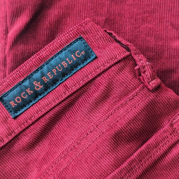 Rock and Republic Burgundy Berry red corduroy pants, size 4 - Picture 3 of 7